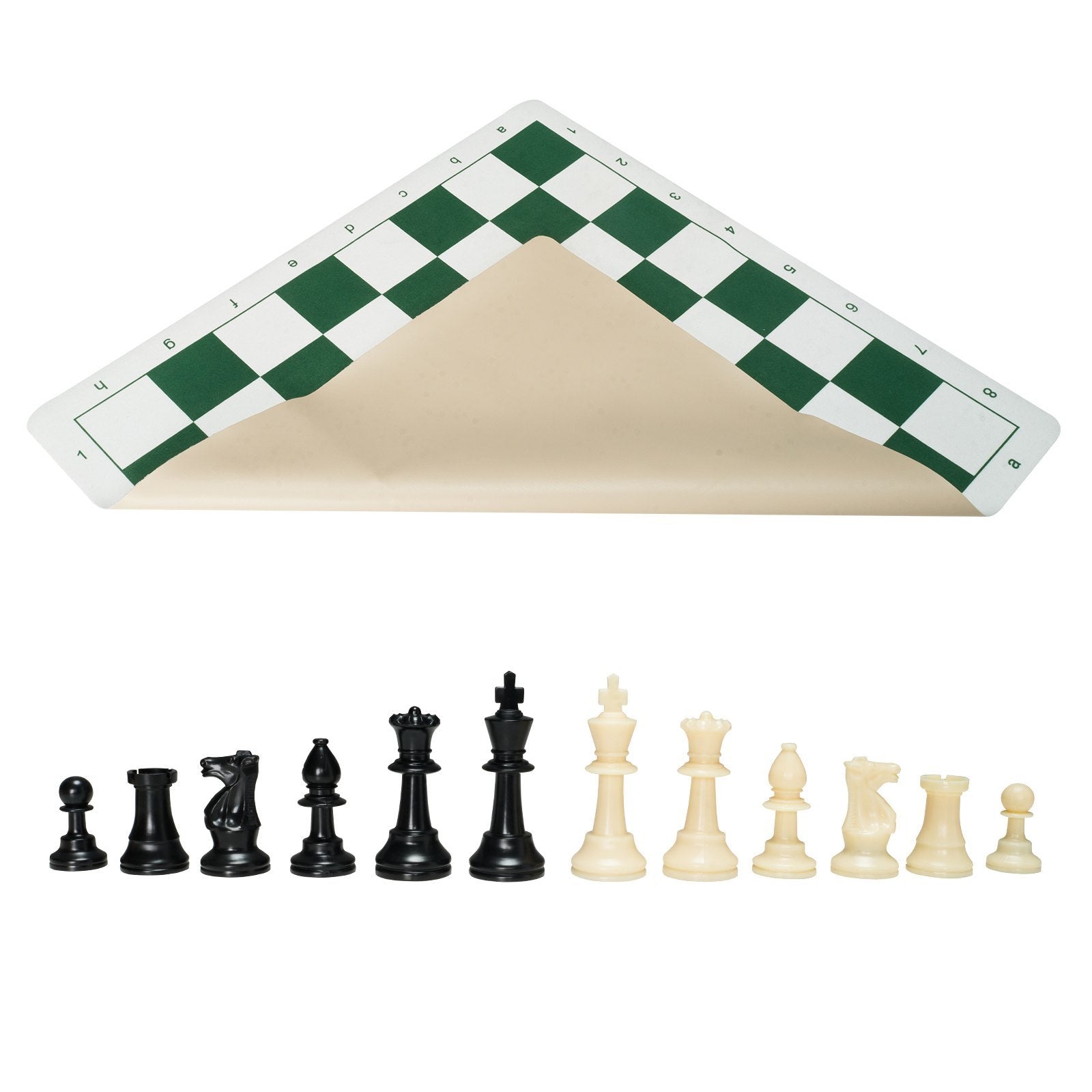 VEVOR Tournament Chess Set, 20 Inch Roll-Up Beginner Chess Board, Foldable Silicone Chess Game With Plastic Weighted Chess Pieces & Storage Bag, Portable Travel Chess Board Gift