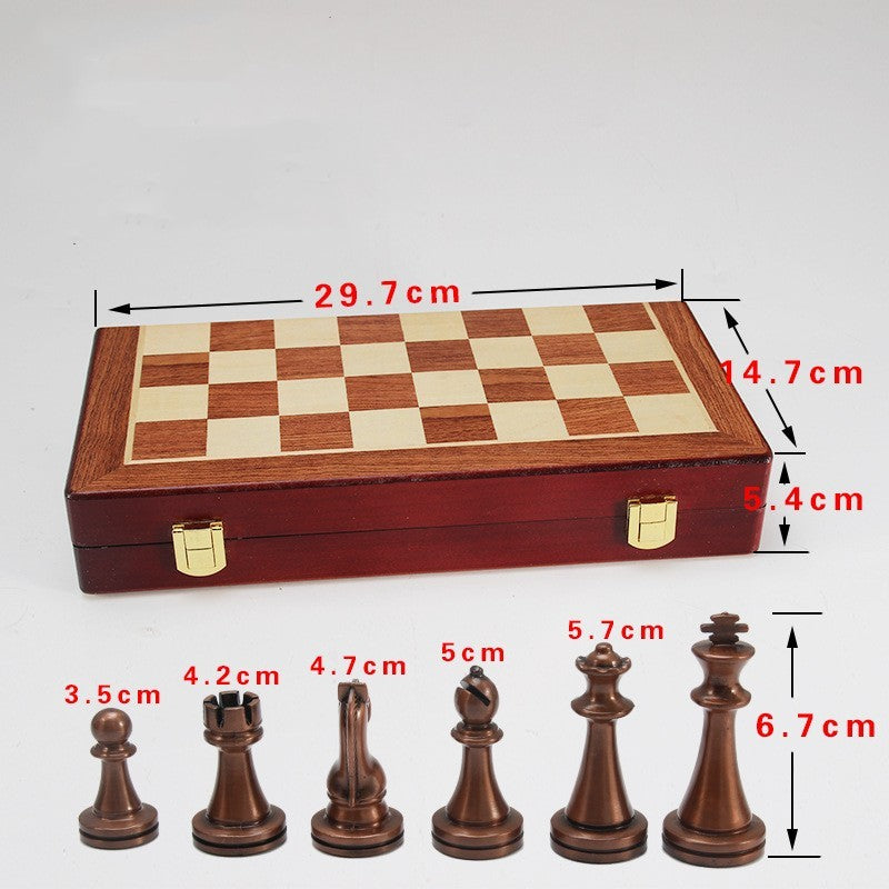 Chess European Metal Alloy Competitive Educational Toy Folding Board