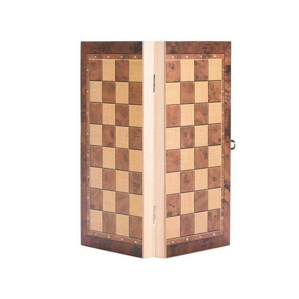 3in1 Large FOLDING WOODEN CHESS SET Board Game Checkers Backgammon Toy