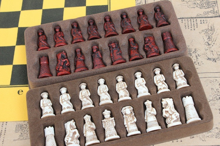 New Antique Chess Small Leather Chess Board Qing Bing