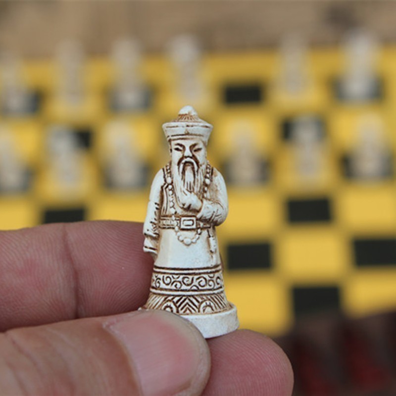 New Antique Chess Small Leather Chess Board Qing Bing