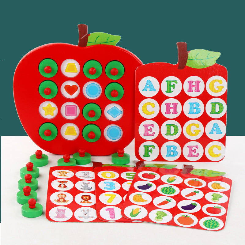 Children'S Chess Board Game  Memory Chess Infant Baby Shape Logarithmic Board Early Education Wooden Toy