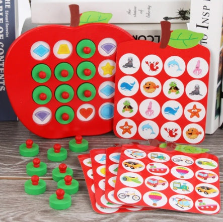 Children'S Chess Board Game  Memory Chess Infant Baby Shape Logarithmic Board Early Education Wooden Toy