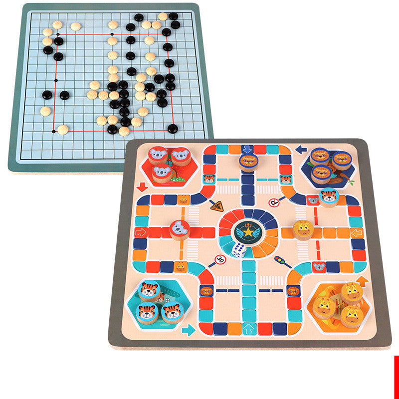 Large Beech Multifunctional Wooden Chess Flying Chess