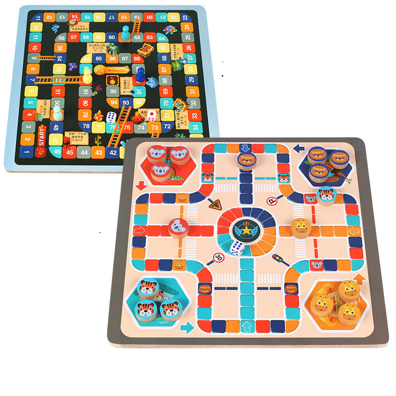 Large Beech Multifunctional Wooden Chess Flying Chess