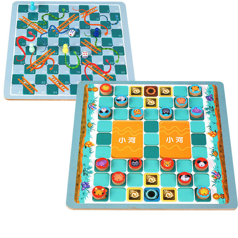 Large Beech Multifunctional Wooden Chess Flying Chess