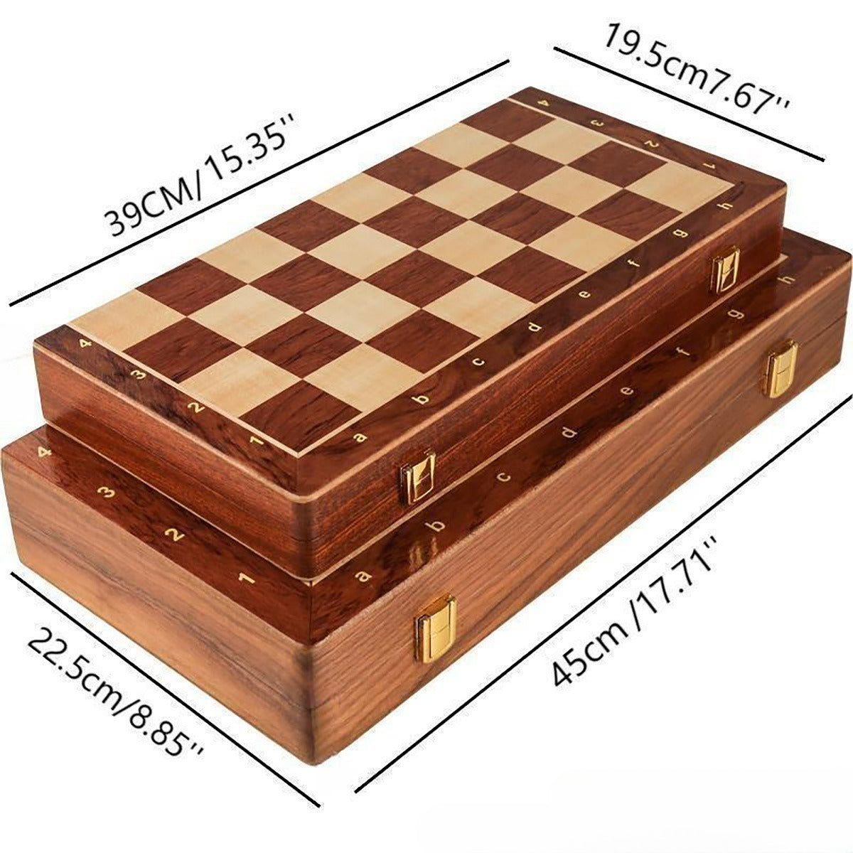 Walnut Large Children's Foldable Solid Wood Chess