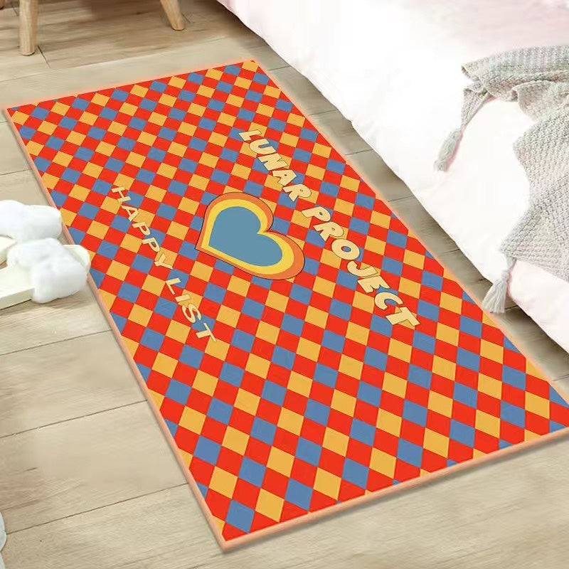 Irregular Chessboard Carpet In Living Room