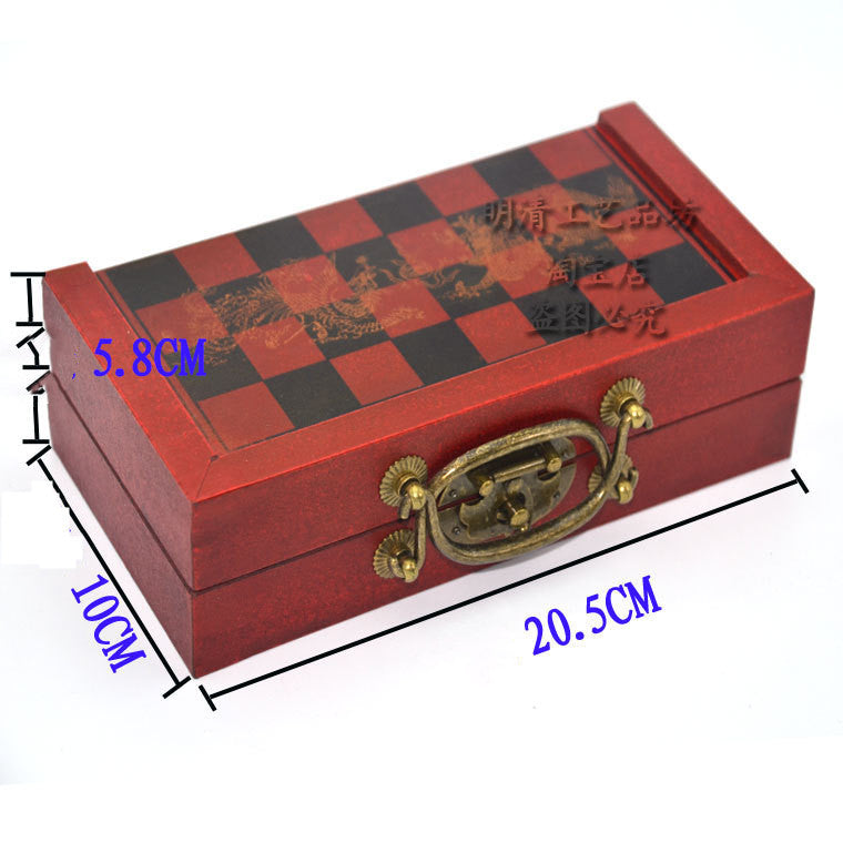 Chess Terracotta Three-dimensional Figures Antique Wood