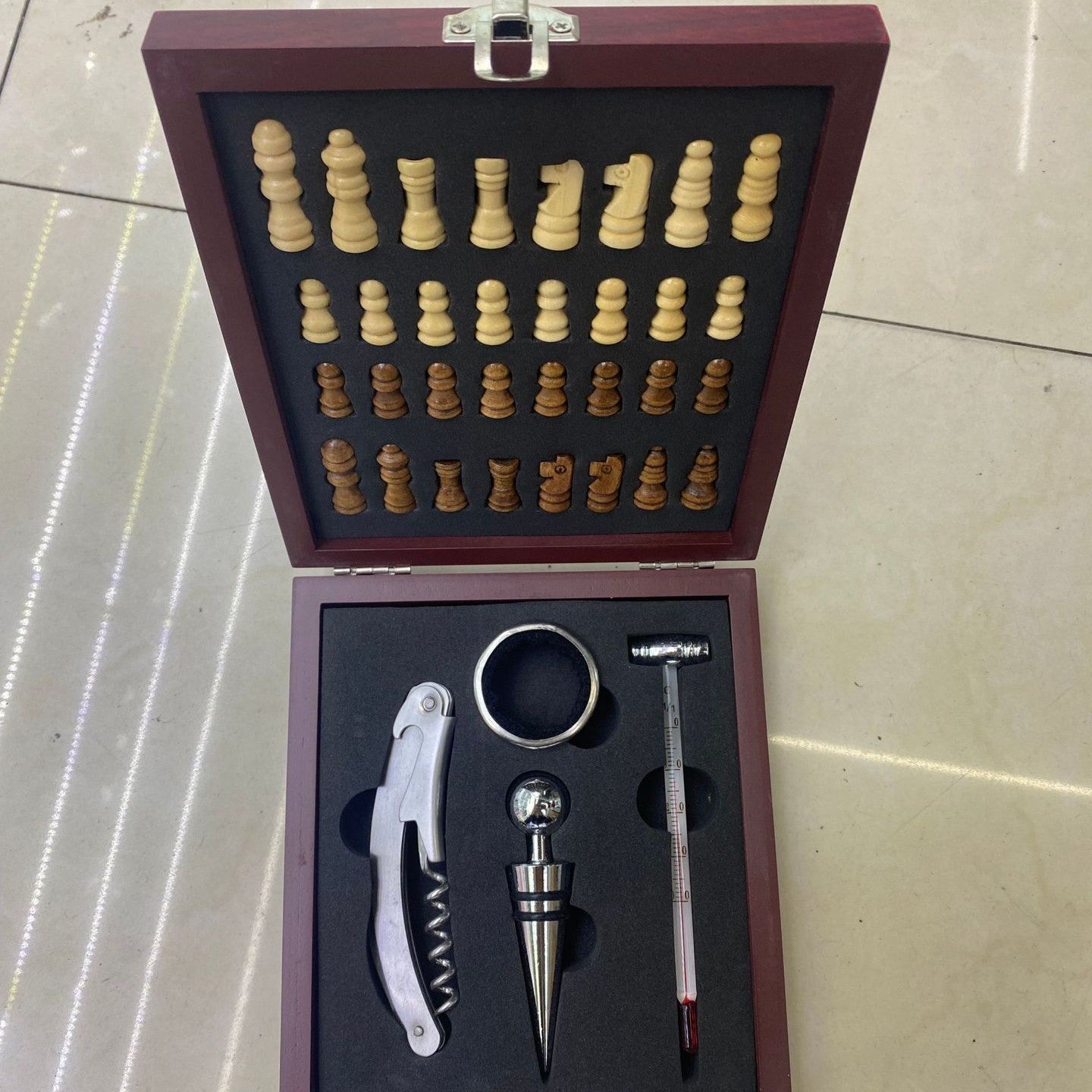 International Chess Set Wine Set