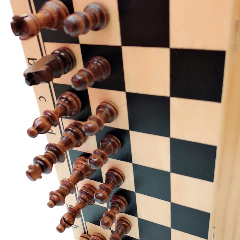 Magnetic chess solid wood set folding chessboard
