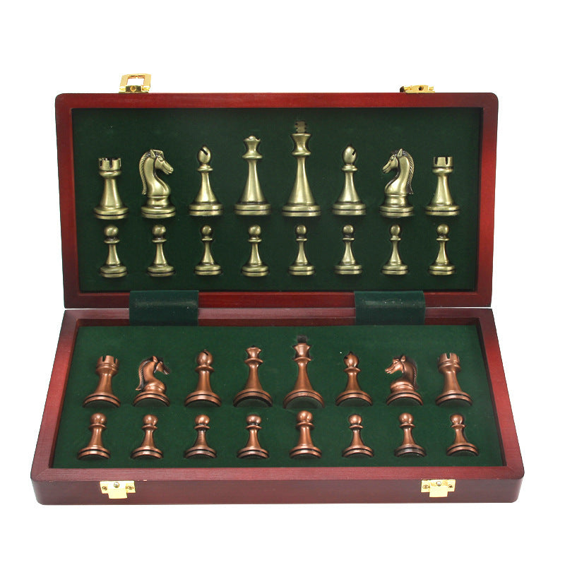 Chess European Metal Alloy Competitive Educational Toy Folding Board