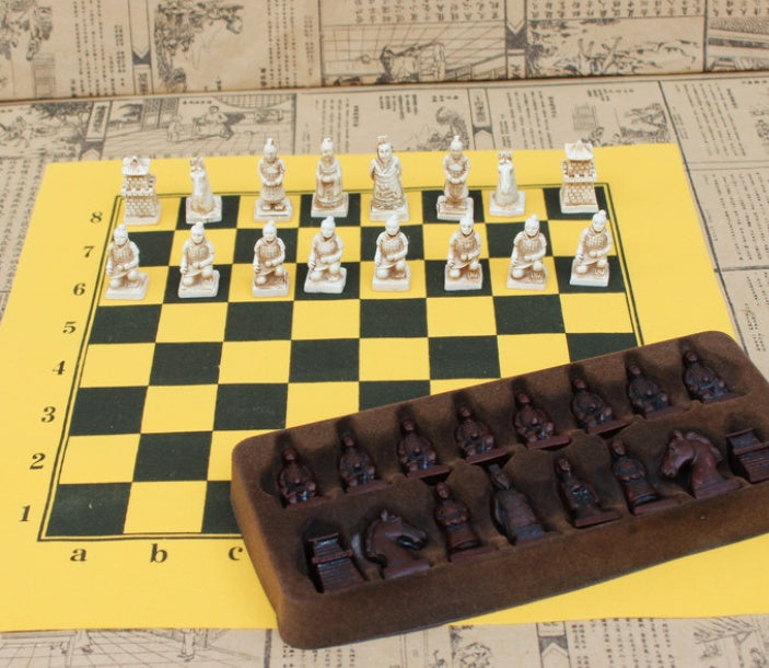 New Antique Chess Small Leather Chess Board Qing Bing