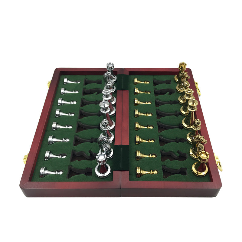 Chess Match Special High-end Gift Box Set Solid Wood Folding Board Large Pieces Chess