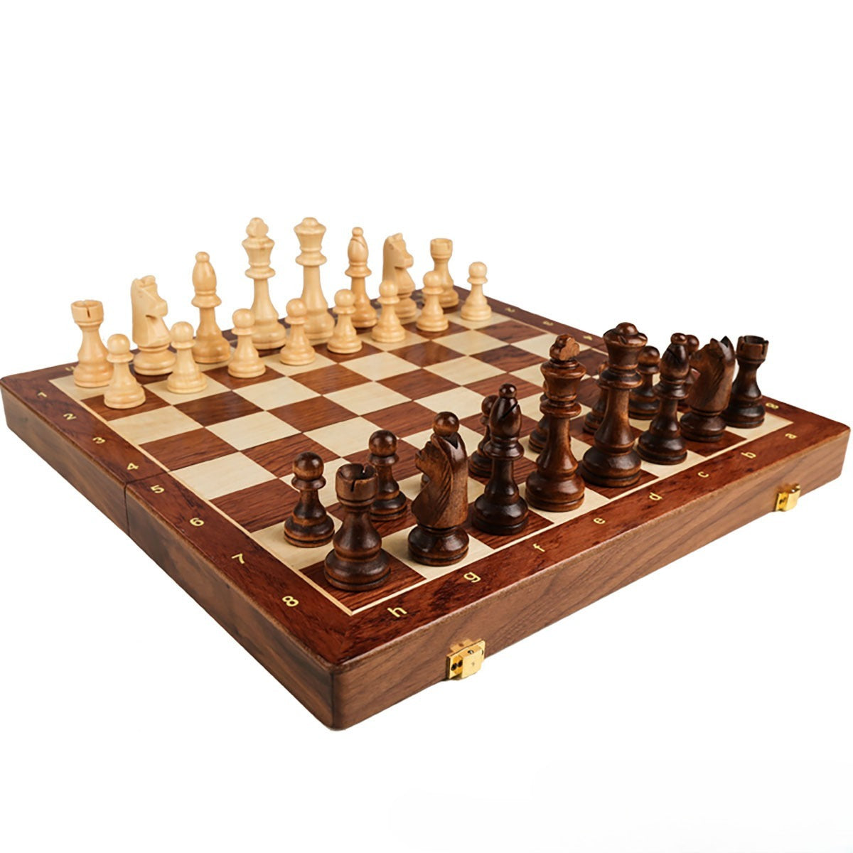 Walnut Large Children's Foldable Solid Wood Chess