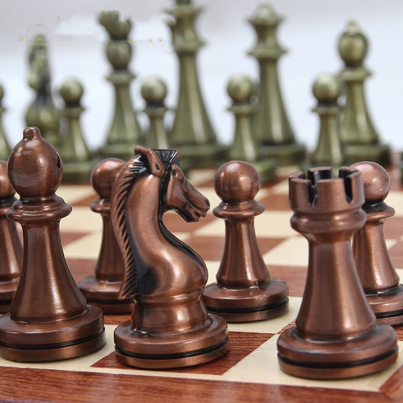 Chess European Metal Alloy Competitive Educational Toy Folding Board