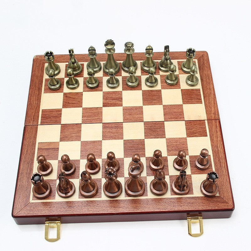 Chess European Metal Alloy Competitive Educational Toy Folding Board
