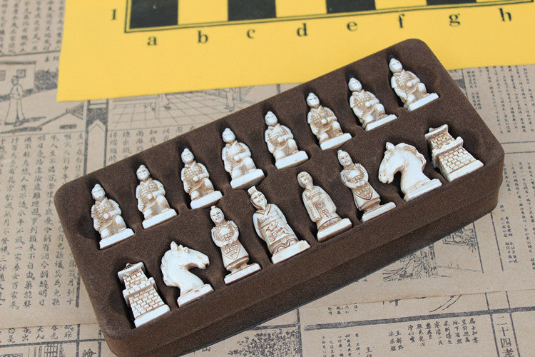 New Antique Chess Small Leather Chess Board Qing Bing
