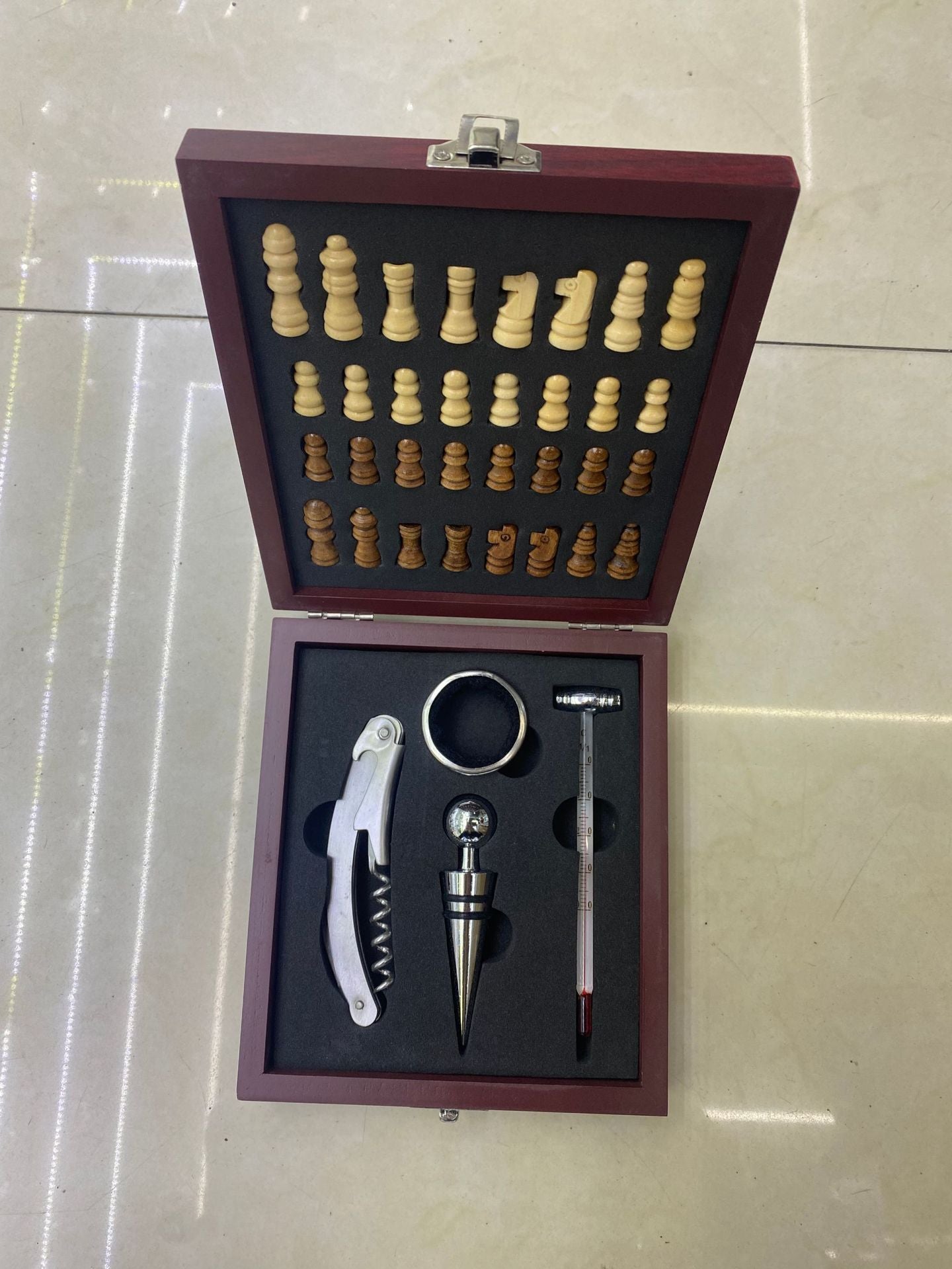 International Chess Set Wine Set